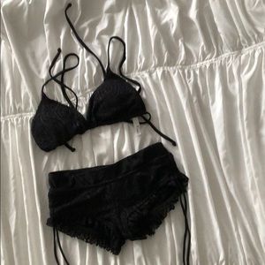 Black bikini top and bottom